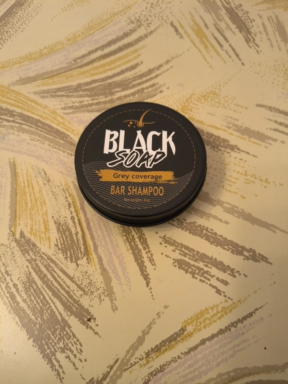 2 Black Soaps Grey Coverage Bar Shampoo - Black with Gold Accent
